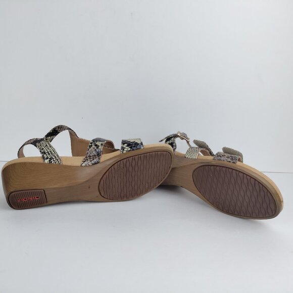 Vionic Womens 8 Glenda Strappy Wedge Sandals In Snakeskin Print - Picture 7 of 8